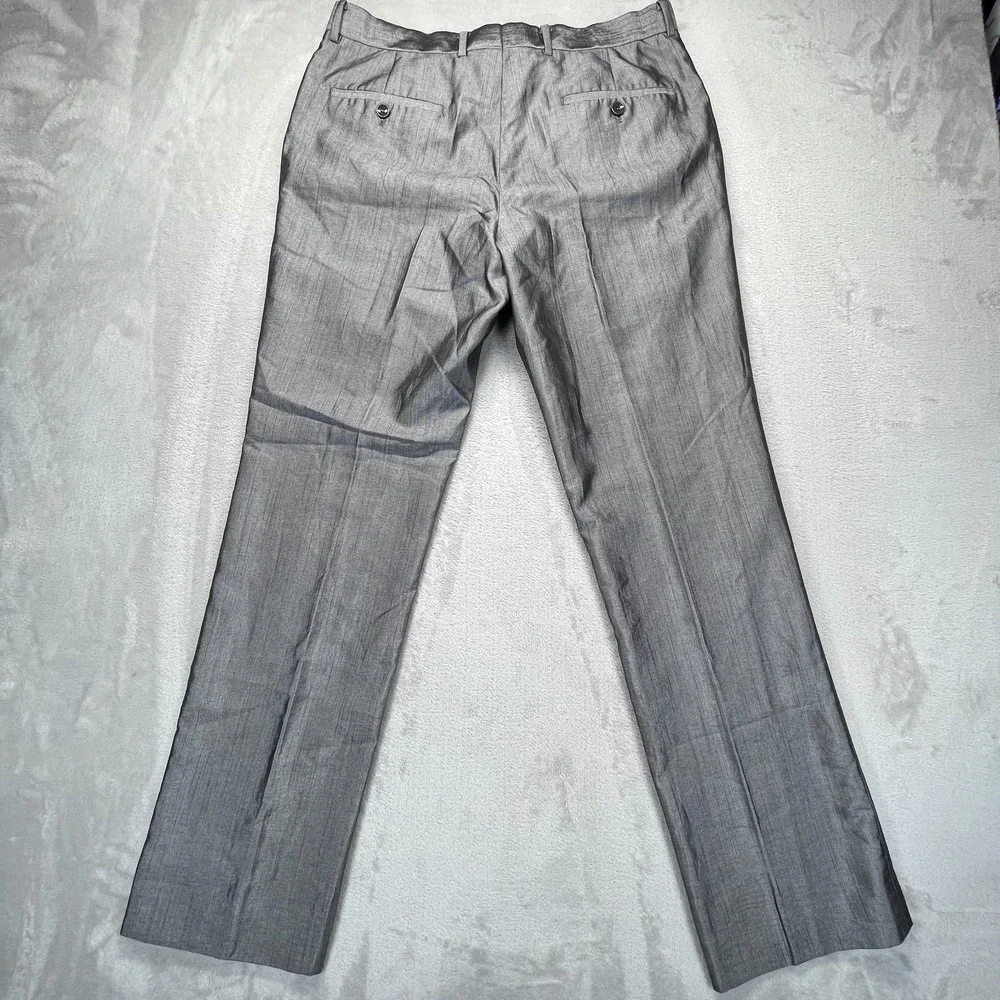 Gulliano Couture Dress Pants Mens 40R Gray Straight Leg Formal Business Office
